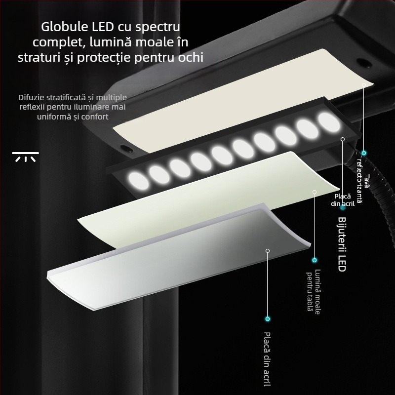 Lumină LED pentru suport de partitii, reîncărcabilă, clip-on USB, reglabilă, pentru exersarea pianului