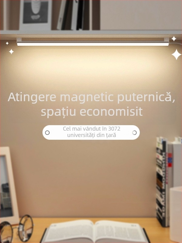 Lampa LED pentru birou cu protecție a ochilor – alimentare USB, 5V, atașare magnetică, abajur PC+ABS, lumină ambientală