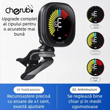 Tuner pentru chitară, ukulele și vioară – WST-670, reîncărcabil, tuner digital automat
