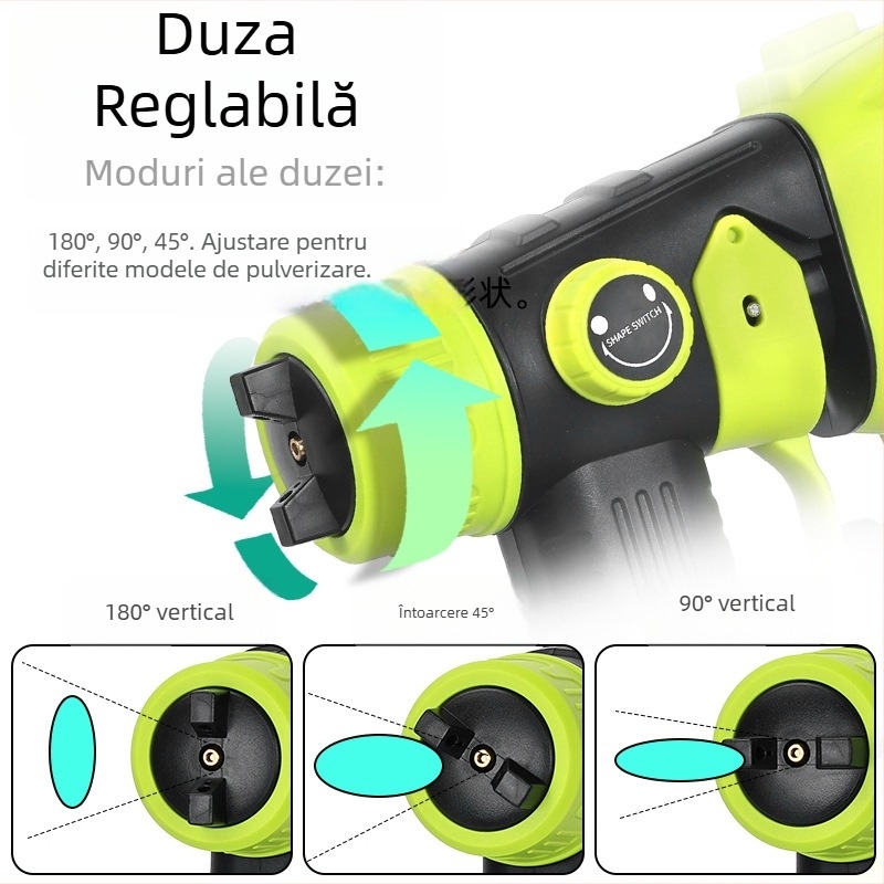 Pistol de pulverizare compatibil cu baterie Ryobi 18V; bateria nu este inclusă; duză de pulverizare cu înaltă eficiență