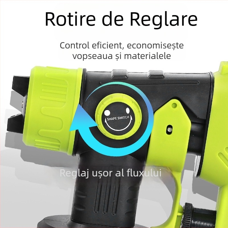 Pistol de pulverizare compatibil cu baterie Ryobi 18V; bateria nu este inclusă; duză de pulverizare cu înaltă eficiență