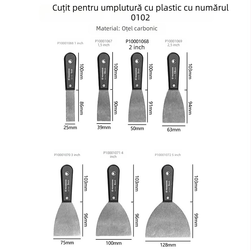 Penggong lamă pentru chit din oțel cu carbon înalt, lamă pentru răzuirea vopselei pe pereți, lamă îngroșată
