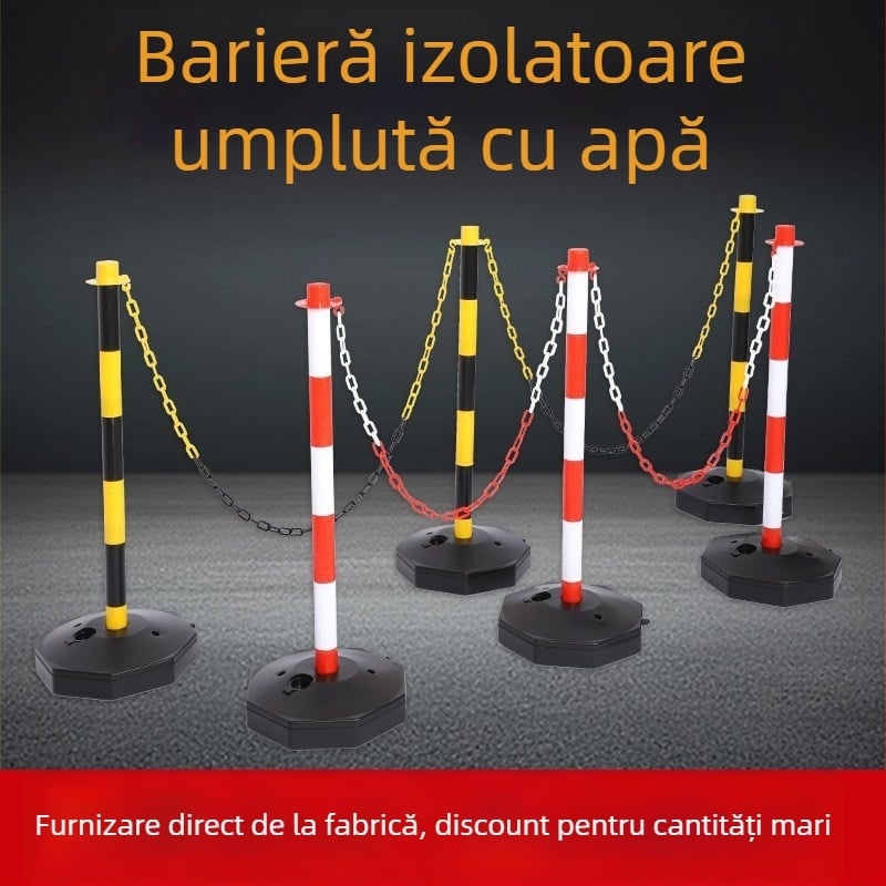 Coloană de avertizare din plastic, umplută cu apă, mobilă, barieră anti-coliziune, coloană elastică PE, detașabilă