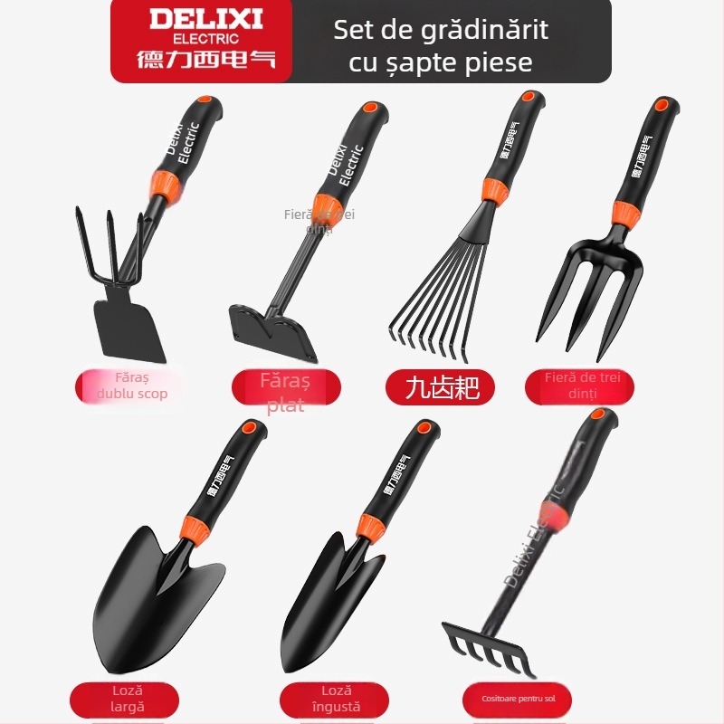 Set de lopți de grădină Delixi Electric, oțel carbon, trei piese pentru grădină, straturi de flori și plajă