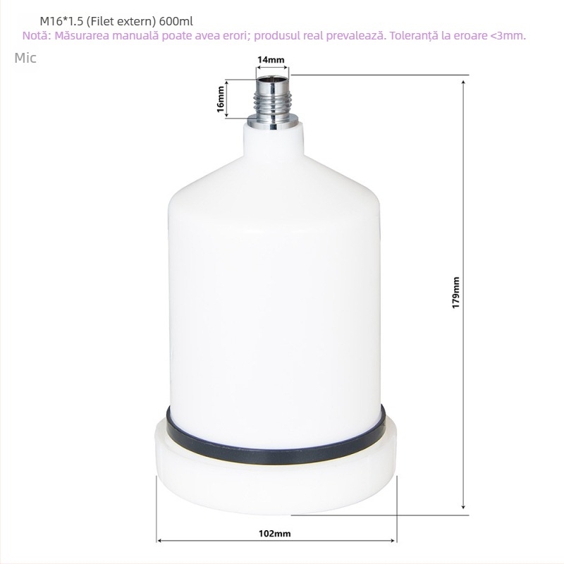 AdwardsDavis Accesoriu pneumatic pentru pistol de vopsit, cu fileturi M16x2 și M16x1.5, capacitate 600 ml, seria GFG TT GTI